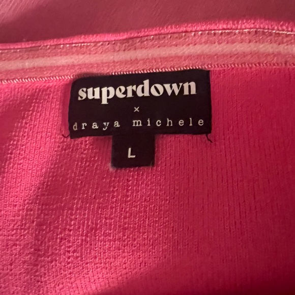 Revolve Superdown Pink Stripe strapless midi dress - Picture 2 of 3